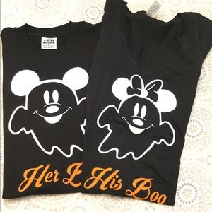 His/Her Boo Black Tee Shirts Sz. M